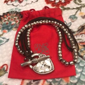 Uno de 50 Padlock & Toggle necklace. 17.5” long.
